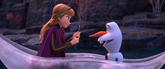 In Walt Disney Animation Studios’ “Frozen 2, Anna (voice of Kristen Bell) and Olaf (voice of Josh Gad) venture far from Arendelle in a dangerous but remarkable journey to help Elsa find answers about the past. From the Academy Award®-winning team—directors Jennifer Lee and Chris Buck, producer Peter Del Vecho and songwriters Kristen Anderson-Lopez and Robert Lopez, Walt Disney Animation Studios’ “Frozen 2” opens in U.S. theaters on Nov. 22, 2019. ©2019 Disney. All Rights Reserved.